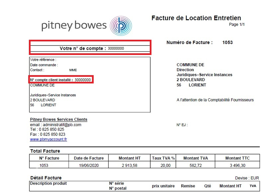 Qu Est Ce Que L Intitule Du Compte Identifier vos numéros de compte Pitney Bowes